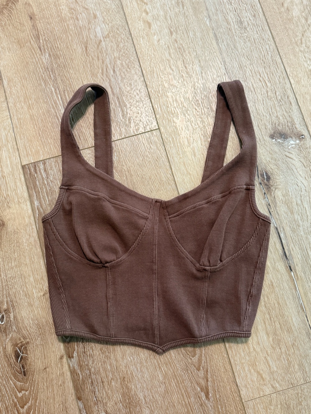Boohoo Chocolate Brown Ribbed Kids One-Piece Bodysuit